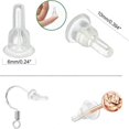 thumbnail image 2 of 100pcs Silicone Earring Backs Dust-Proof Hypoallergenic Soft Ear Safety Pads Backstops for Stabilize Earring Studs Hooks, 2 of 5
