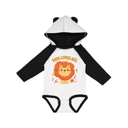 

Inktastic Papa Loves Me- cute lion Gift Baby Boy or Baby Girl Long Sleeve Bodysuit