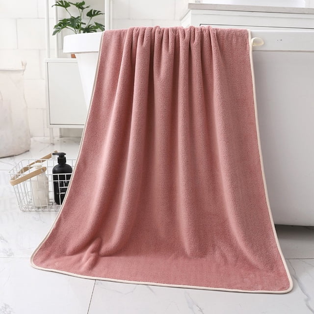 Toalla de baño de microfibra de terciopelo - Toalla de playa y baño grande absorbente de 55"x28", poliéster suave de secado rápido - rosa, gris, azul oscuro, azul claro