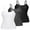 Black&Gry&Whi, variant on Women Cotton Camisole Shelf Bra Cami Adjustable Spaghetti Strap Tank Top 3-Pack