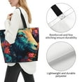 thumbnail image 3 of Honeii Colorful Flower Goat Print Tote Bag for Women, Foldable Tote Bag Large Shoulder Bag Top Handle Handbag for Travel, Work, 3 of 8
