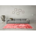 thumbnail image 3 of Ahgly Company Machine Washable Indoor Square Abstract Red Modern Area Rugs, 8' Square, 3 of 4
