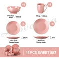 thumbnail image 2 of LOVECASA, Series Sweet, 16-Piece Porcelain Dinnerware Set, Pink Dinner Set, Service for 4, 2 of 8