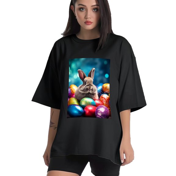 Plus Size Shirt for Women Black Tops for Women Short Sleeves Shirt for Women Easter13 T Shirt Crewneck Shirt for Women XS