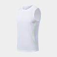 thumbnail image 4 of Men's Quick Dry Tech Stretch Active Sleeveless Crewneck Tank Top Workout Shirt Size 2XL White, 4 of 5