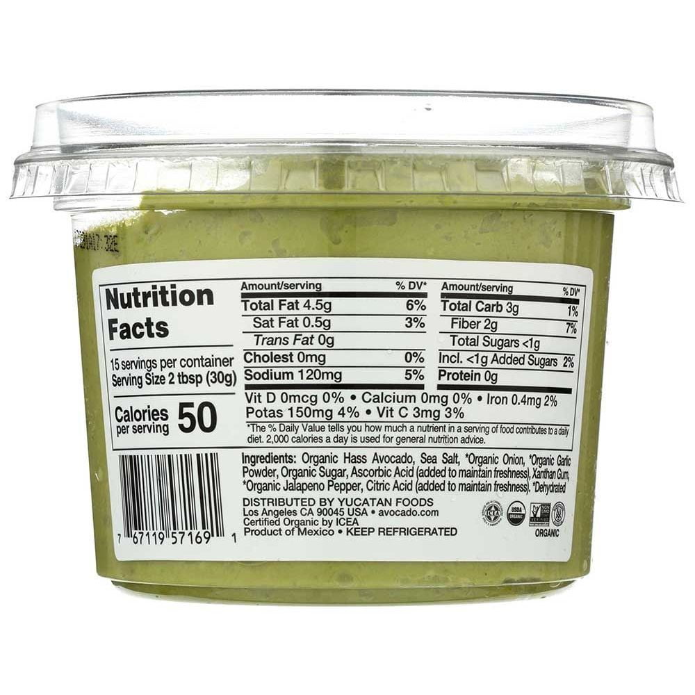Yucatan Organic Zesty Guacamole, 16 Ounce -- 6 per Case.