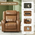 thumbnail image 6 of Spruce & Spring Wall Hugger Genuine Leather Power Recliner with Headrest, Saddle, 6 of 11