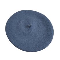 Painter Hat No Brim Retro Wind-proof Flat Top Artist Style Decorate Solid Color French Artist Beret Hat for Dating