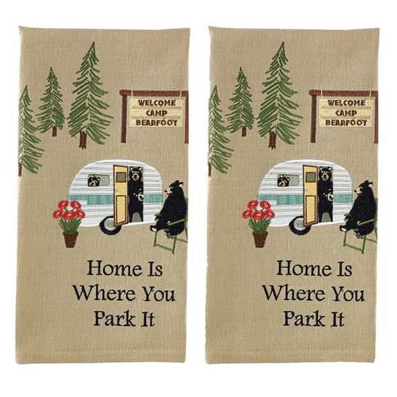 Park Designs Where You Park It Embroidered Dishtowel Set of 2
