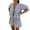 Dark Blue, variant on Elippeo Womens Plaid Outfit, Loose V Neck Puff Sleeve Front Tie-Up Tops Elastic Waist Shorts 2 Piece Summer Set