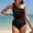 Black, variant on Baqcunre Womens One Piece Swimsuits, Women One Shoulder Swimsuit Mesh Bathing Suit Tummy Swimwear, Women's Swimwear 1PC Black L