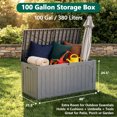 thumbnail image 3 of WASUHE Outdoor Storage Box, 100 Gallon Deck Box Outdoor Storage Bench Outside Waterproof Resin Storage Bench, Lockable Patio Cushions, Garden Tools Storage For Furniture, UV Resistant(Grey), 3 of 9