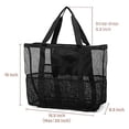 thumbnail image 3 of Bolsa de playa de malla grande para mujeres y hombres con bolsillos, bolso de mano con juguetes de arena, adecuado para viajes, verde, 3 of 5
