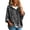 Grey, variant on Cheetah Hooded Knit Sweaters for Women Oversized Drawstring 3/4 Sleeve Pullover Top Casual Fall Fashion Daily Sweatshirt Outfits