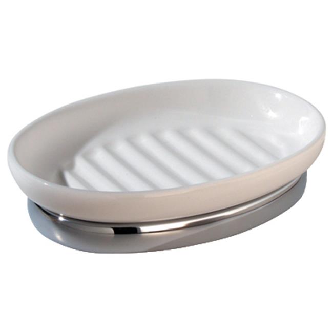 68861 Oval Soap Dish ChromeWhite