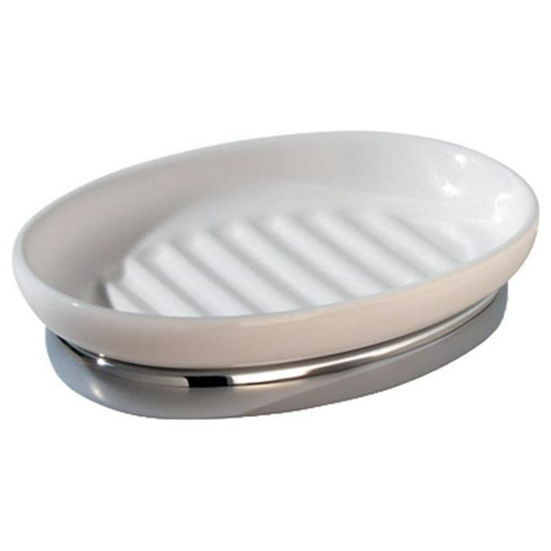 68861 Oval Soap Dish ChromeWhite