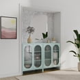 thumbnail image 6 of Mr. Kate Luna Short 2-Door Metal Accent Cabinet with Fluted Glass, Sky Blue, 6 of 14