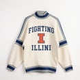 thumbnail image 5 of Women's Gameday Couture White Illinois Fighting Illini Oversized Vivid Motion Sweatshirt, 5 of 5