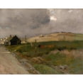 thumbnail image 2 of Jean Charles Cazin 18x15 Black Ornate Wood Framed Double Matted Museum Art Print Titled - Landscape (C. 1895), 2 of 5