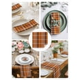 thumbnail image 3 of Orange Black Check Cloth Napkins Set of 8 Reusable Dinner Napkins, Farmhouse Buffalo Plaid Rustic Cocktail Napkin Washable Table Napkins for Wedding/Holiday Party/Baby Shower 20"x20", 3 of 7