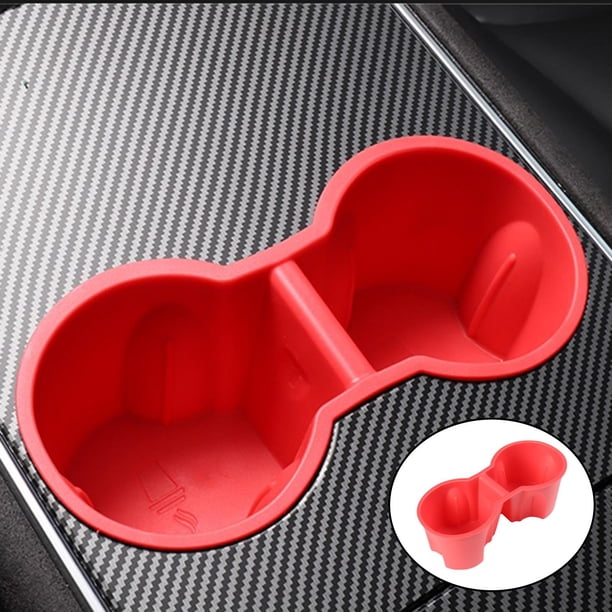 Portavasos de coche PVC para Tesla modelo a prueba de fugas organizador de botellas de agua rojo Sharpla Soporte para bebidas de coche