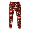 thumbnail image 3 of Homeyce Men's Camo Sweatpants Camouflage Sweatpants with Pockets Straight Leg Camo Print Cargo Sweats Lounge Pants Drawstring Athletic Gym Casual Lightweight Joggers Trouser,Red 3XL, 3 of 7