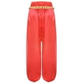 thumbnail image 4 of Haitryli Womens Belly Dance Pants Shiny Sequined Bloomers Harem Pants Stage Performance Trousers Red L, 4 of 6