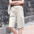 thumbnail image 2 of Timegard Womens Shorts Straight Leg Elastic Waist Solid Color Summer Casual Fitting Knee Length Pants, 2 of 8