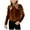Brown, variant on Velvet Top for Women's Elegant Puff Long Sleeve Shirt Casual Mock Neck Vintage Glitter T-Shirt Blouse