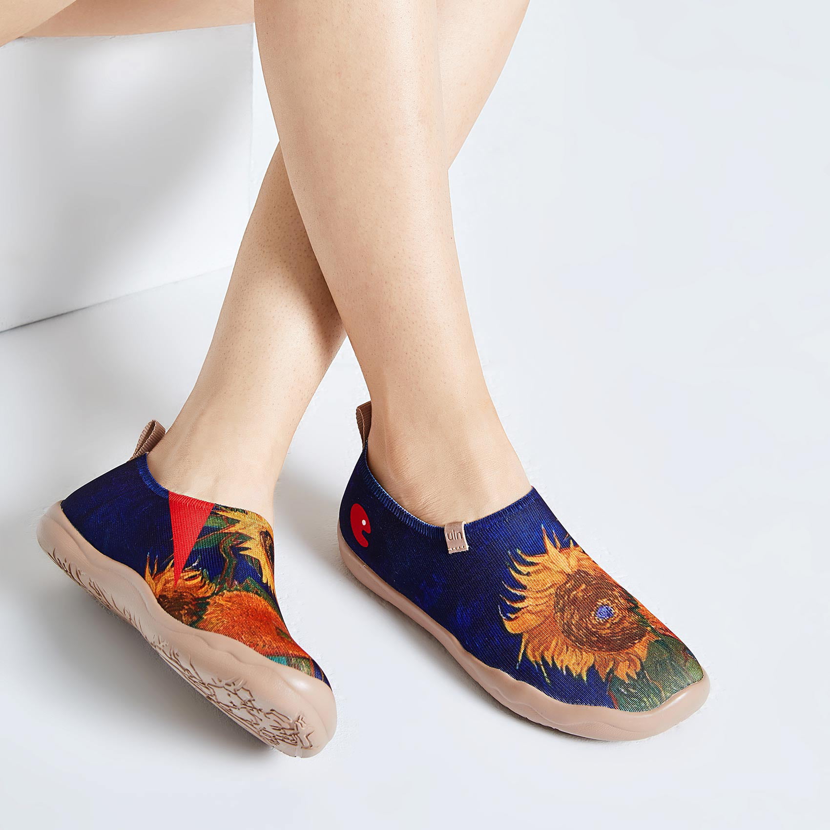 UIN Women's Flats Canvas Lightweight Slip Ons Sneakers Walking Casual Art Painted Travel Shoes Secret Garden