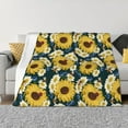 thumbnail image 3 of Throw Blanket for Couch, Sunflowers Yellow White Super Soft Fuzzy Comfy Warm Throw Blanket, Cuteness Lightweight Cozy Plush Flannel Blanket & Throws for Sofa and Bed All Season, 3 of 5