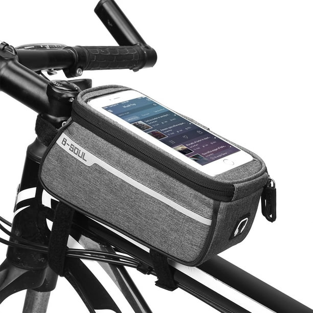 MTB Bicycle Top Tube Phone Bag for 6" Screen Size Bike Front Frame Bag