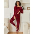 thumbnail image 2 of Avidlove 2 Pack Long Sleeve Christmas Pajama Set for Women Red Plaid Pjs Sets Ladies Fall Jogger Lounge Set Sleepwear with Pocket, 2 of 6
