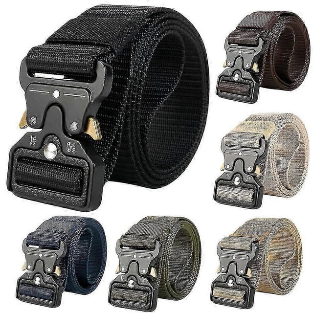 Quick Release Work Belt Tactical Black Men Army Webbing Nylon Military Waistbeltab -120cm/125cm/130cm
