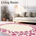 thumbnail image 2 of ODIKA 6'x9' Machine Washable Non-Slip Area Rug, Elegant Floral Lattice Vintage Inspired Decorative Textile Art High Traffic Rug, Beige, 555733, 2 of 7