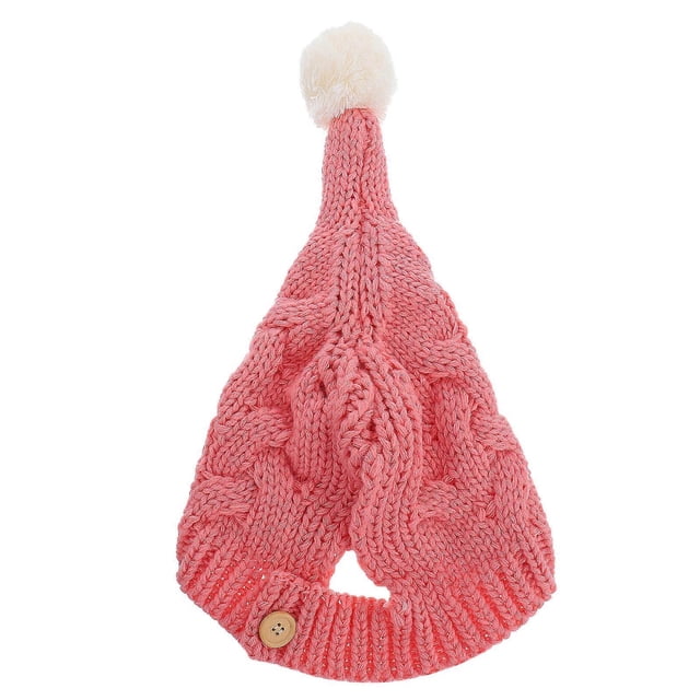Pink Woolen Yarn Knitted Hat for Kids Perfect for Decoration and Memorable Photography Shoots One Size Fits Most