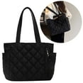 thumbnail image 4 of SunyaMood Women Diamond Quilted Tote Bag Casual Large Crossbody Travel Shopping Bag(Black), 4 of 9