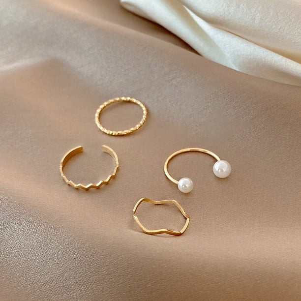 Anillo de traje femenino retro nicho personalidad anillo de perla anillo estilo frío alto sentido joyería de mano