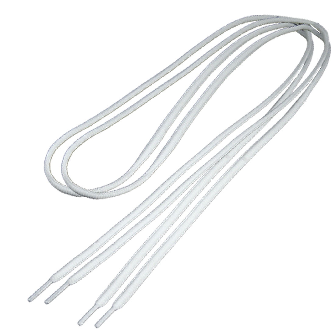 Plastic Aglets White Flat Shoelace Shoe Lace 2 Pairs