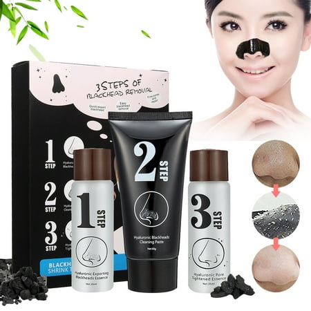 On Clearance - Luckyfine Blackhead 3 Step Kit Skin Care Peeling Treatment Mask, Pore Cleanser Shrinking Pores Blackhead Remover (Best 3 Step Skincare System)