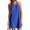 Royal Blue, variant on Women's Eyelet Grecian Neck Mini Dress Eyelet Detail 95% Polyester 5% Spandex Lightweight Daywear Evening Ready