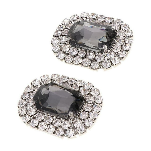 tredstone Rhinestone Shoe Clips Wedding Buckle DIY Bride Shoe Decorative Charms Gray