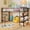 Black, variant on Costway Twin Size Low Loft Bed with Storage Shelves Ladder Full-length Guardrails, Black