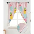thumbnail image 2 of Swag Curtains, Flamingo Pineapple Palm Leaf Tropical Hawaii Rod Pocket Kitchen Curtains Valances Tier Curtains Swag Valance Curtains for Bedroom Living Room 36" x 36", 2 Panels, 2 of 6
