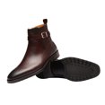 thumbnail image 5 of Santimon Men Genuine Leather Chukka Boots Classic Ankle Boots Dress Chelsea Boots Coffee 12 US, 5 of 7