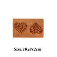 thumbnail image 3 of Molde Para Galletas Molde de madera para repujado de pasteles, molde para galletas de jengibre DIY, suministro de prensa (2 corazones) Ndcxsfigh Libre de BPA, 3 of 6