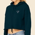thumbnail image 5 of Dalix Heart Embroidered Fleece Cropped Hoodie Cold Fall Winter Women in Atlantic Green M Medium, 5 of 5