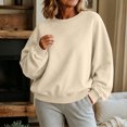 thumbnail image 7 of TGSLY Women's Batwing Long Sleeve Sweatshirt Lightweight Crew Neck Drop Shoulder Fall Tops Relaxed Casual Solid Color Workout Pullovers M, 7 of 7