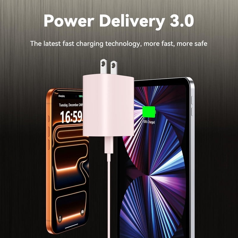 [MFi Certified] 2Pack 20W Type C Fast Charger Block with 10FT USB C to Lightning Cable Compatible for iPhone 14/13/12/11 Pro Max/Xs Max/XR/X,i Pad
