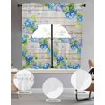 thumbnail image 2 of Blue Hydrangea Swag Curtains for Living Room/Bedroom Windows, Rustic Wooden Butterfly Spring Floral Kitchen Curtains and Valances Set 36 Inch Length, Light Filtering Swags Valance Curtain Panels, 2 of 5